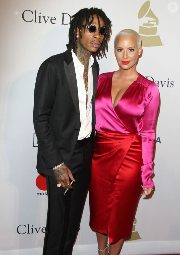 Wiz Khalifa et son ex-femme Amber Rose au gala Pre-Grammy à l'hôtel The Beverly Hilton à Beverly Hills, le 11 février 2017.