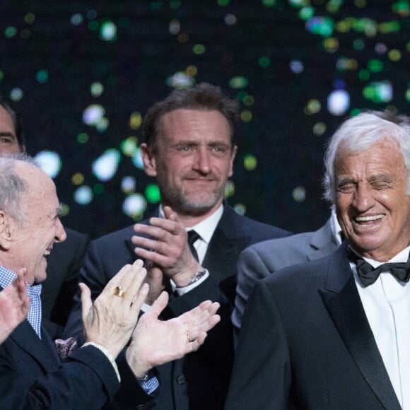 Claude Brasseur, Jean-Paul Rouve, Jean-Paul Belmondo (Smoking Dior, chaussures Carvil) , Alice Pol - 42e cérémonie des César à la salle Pleyel à Paris le 24 février 2017. © Olivier Borde / Dominique Jacovides / Bestimage