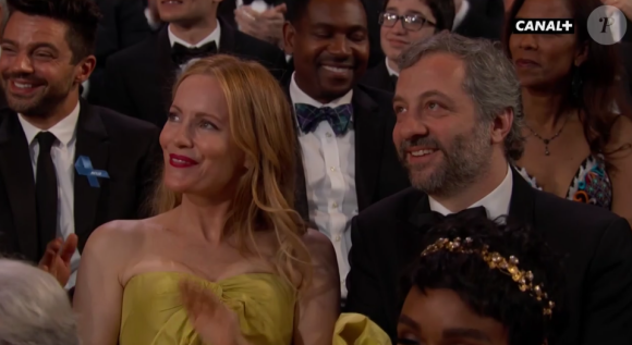 Leslie Mann et Judd Apatow pendant la cérémonie des Oscars 2017.