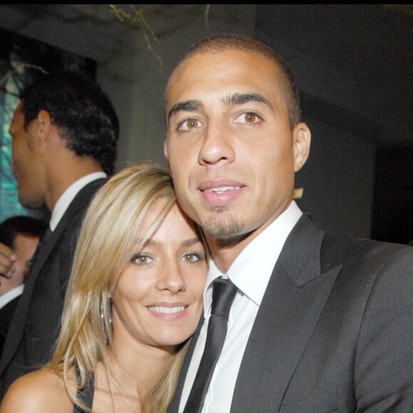 David Trezeguet et sa femme Beatriz (Beatrice) lors de l'inauguration d'une boutique Dsquared à Milan en septembre 2007.