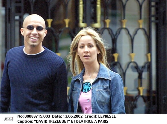 David Trezeguet et sa femme Beatriz (Beatrice) à Paris en 2002.