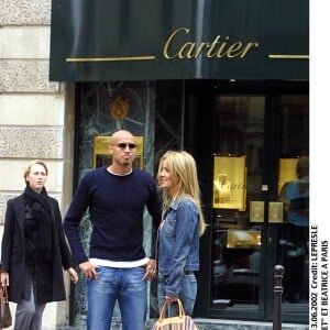 David Trezeguet et sa femme Beatriz (Beatrice) à Paris en 2002.