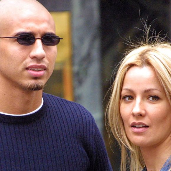 David Trezeguet et sa femme Beatriz (Beatrice) à Paris en 2002.