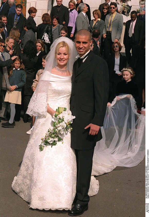 David Trezeguet et Beatriz (Beatrice) Villalba lors de leur mariage en 2000 à Monaco.