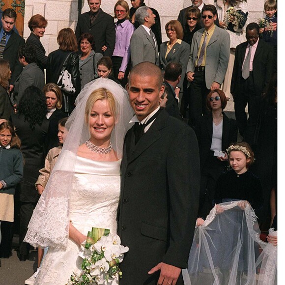 David Trezeguet et Beatriz (Beatrice) Villalba lors de leur mariage en 2000 à Monaco.