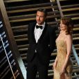 Ryan Gosling et Emma Stone lors des Oscars au Dolby Theatre, Los Angeles, le 26 février 2017.
