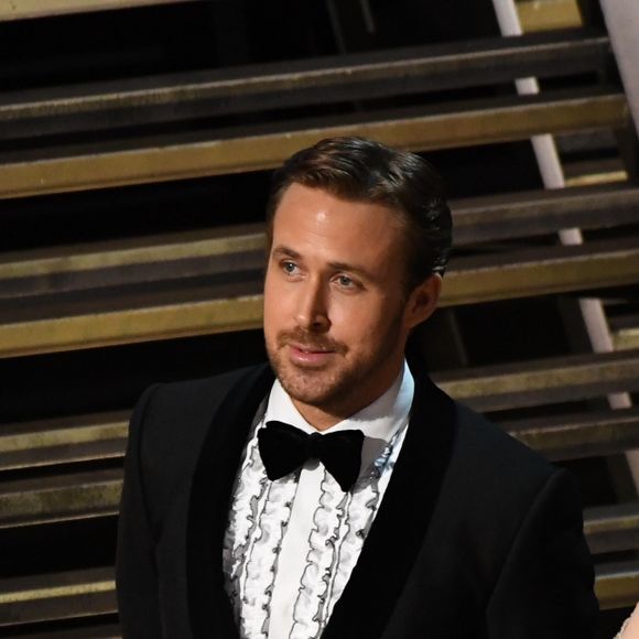 Ryan Gosling et Emma Stone lors des Oscars au Dolby Theatre, Los Angeles, le 26 février 2017.