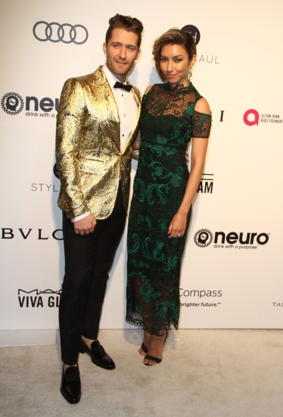Matthew Morrison et sa femme Renee Puente - Soirée Elton John AIDS Foundation 2017 lors de la 89e cérémonie des Oscars à West Hollywood le 26 février 2017.