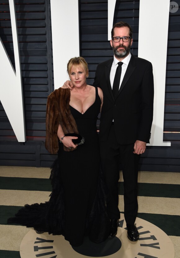 Patricia Arquette et son compagnon Eric White - Vanity Fair Oscar viewing party 2017 au Wallis Annenberg Center for the Performing Arts à Berverly Hills, le 26 février 2017.
