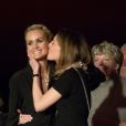 Exclusif - Laeticia Hallyday et Laura Smet - Aftershow apres le concert caritatif de Johnny Hallyday pour l'association de sa femme "La Bonne Etoile", qui vient en aide aux enfants du Vietnam, au Trianon a Paris, le 15 decembre 2013.