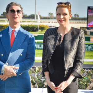 La princesse Charlène de Monaco au côté d'Edouard de Rothschild (président de France Galop) lors du premier "Charity Mile", une course hippique caritative rebaptisée Prix princesse Charlene de de Monaco, à l'hippodrome de la Côte d'Azur de Cagnes-sur-mer le 25 février 2017 © Michael Alesi / Bestimage