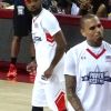 Chris Brown lors d'un match caritatif de basketball à Los Angeles, le 11 septembre 2016.