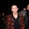 Nick Jonas arrive au Manko pour l'after-party de Balmain. Paris, le 2 mars 2017.