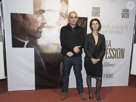 Nicolas Boukhrief et Béatrice Szapiro à la première de "La Confession" au cinéma UGC des Halles à Paris, le 2 mars 2017. © Pierre Perusseau/Bestimage