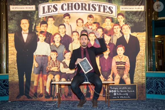 Exclusif - Romain Migdalski à la générale de la comédie musicale Les Choristes au théâtre des Folies Bergère à Paris, France, le 2 mars 2017.