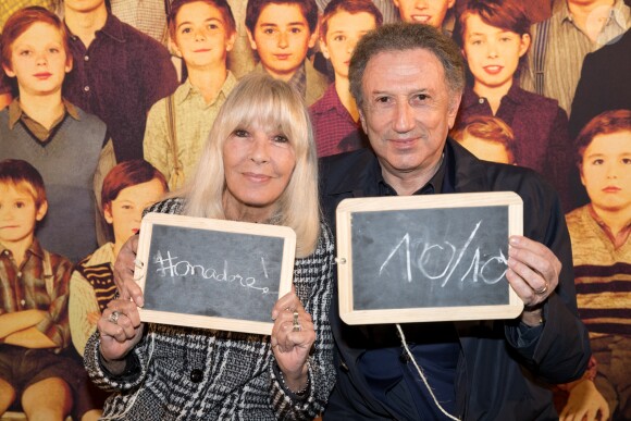 Exclusif - Michel Drucker et sa femme Dany Saval à la générale de la comédie musicale Les Choristes au théâtre des Folies Bergère à Paris, France, le 2 mars 2017.