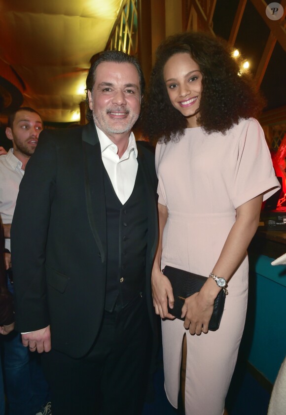 Exclusif - Christophe Barratier et Alicia Aylies (Miss France 2017) à la générale de la comédie musicale Les Choristes au théâtre des Folies Bergère à Paris, France, le 2 mars 2017.