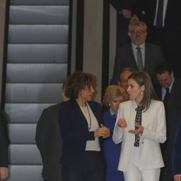 La reine Letizia d'Espagne présidait à la Journée mondiale des maladies rares en Espagne le 2 mars 2017 au musée du Prado à Madrid.