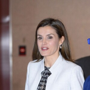 La reine Letizia d'Espagne présidait à la Journée mondiale des maladies rares en Espagne le 2 mars 2017 au musée du Prado à Madrid.