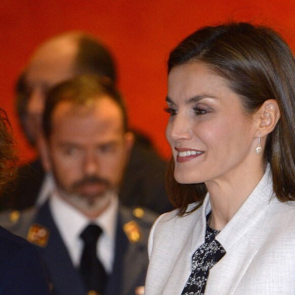 La reine Letizia d'Espagne présidait à la Journée mondiale des maladies rares en Espagne le 2 mars 2017 au musée du Prado à Madrid.