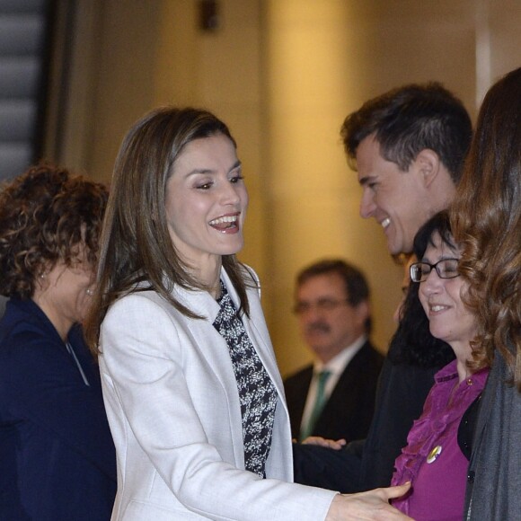 La reine Letizia d'Espagne présidait à la Journée mondiale des maladies rares en Espagne le 2 mars 2017 au musée du Prado à Madrid.