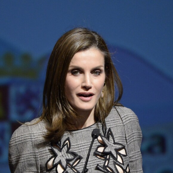 La reine Letizia d'Espagne participait le 1er mars 2017 à Avila à la clôture du congrès sur les femmes et les personnes handicapées.