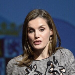 La reine Letizia d'Espagne participait le 1er mars 2017 à Avila à la clôture du congrès sur les femmes et les personnes handicapées.