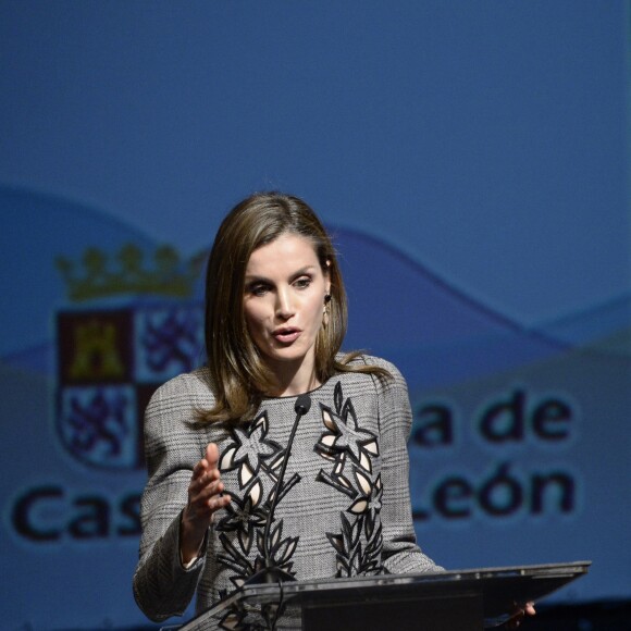 La reine Letizia d'Espagne participait le 1er mars 2017 à Avila à la clôture du congrès sur les femmes et les personnes handicapées.