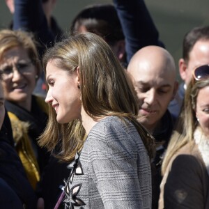 La reine Letizia d'Espagne participait le 1er mars 2017 à Avila à la clôture du congrès sur les femmes et les personnes handicapées.