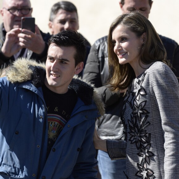 La reine Letizia d'Espagne participait le 1er mars 2017 à Avila à la clôture du congrès sur les femmes et les personnes handicapées.