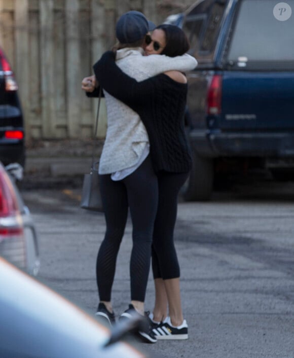 Exclusif- Meghan Markle était de retour à Toronto, le 23 février 2017, prête à reprendre le tournage de la série Suits après de longues semaines avec le prince Harry à Londres.