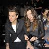 Louis Tomlinson et sa petite amie Eleanor Calder au Defile Topshop pendant la Fashion Week de Londres, le 17 fevrier 2013.