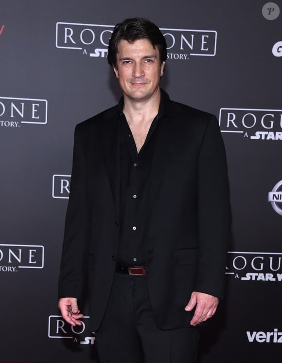 Nathan Fillion à la première "Rogue One: A Star Wars Story" au théâtre The Pantages à Hollywood, le 10 décembre 2016