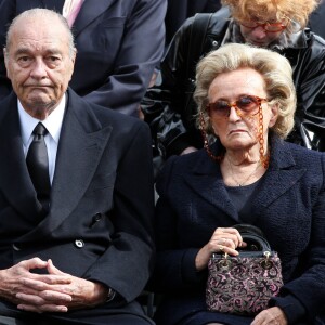 Jacques et Bernadette Chirac - Obsèques d'Antoine Veil au cimetière du Montparnasse à Paris. Le 15 avril 2013.