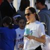 Jennifer Garner participe a une course à pied avec ses enfants Violet, Seraphina et Samuel à Los Angeles le 12 février 2017