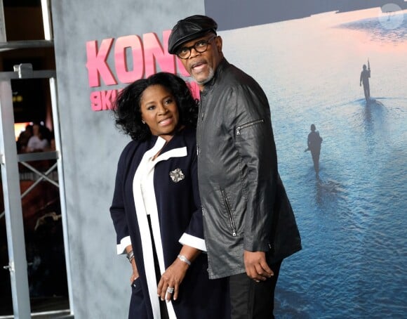 Samuel L. Jackson et sa femme Latanya Richardson à la première de 'Kong: Skull Island' au théâtre Dolby à Hollywood, le 8 mars 2017 © Chris Delmas/Bestimage