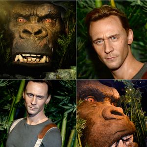 Inauguration de la statue de cire de Tom Hiddleston et de King Kong dans "Kong : Skull Island Experience" au musée Madame Tussauds à New York. Le 7 mars 2017