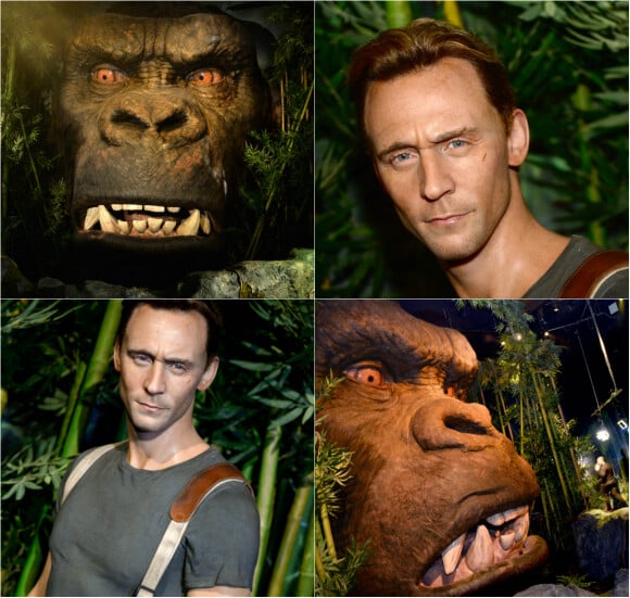 Inauguration de la statue de cire de Tom Hiddleston et de King Kong dans "Kong : Skull Island Experience" au musée Madame Tussauds à New York. Le 7 mars 2017