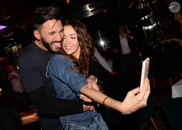 Exclusif - Nabilla Benattia et son compagnon Thomas Vergara au restaurant "la Gioia" puis à la soirée U Turn au VIP ROOM à Paris le 9 mars 2017. Ils ont rencontré Jean-Vincent Placé. © Rachid Bellak / Bestimage
