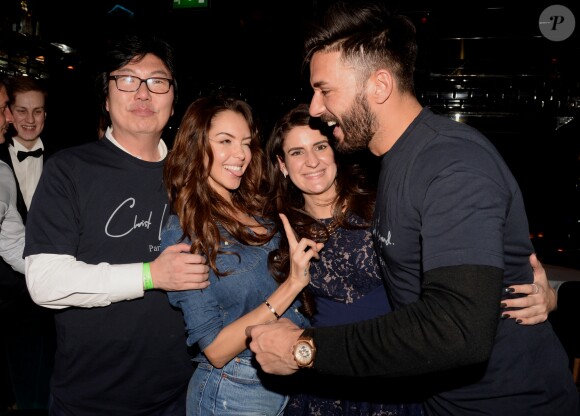 Exclusif - Nabilla Benattia et son compagnon Thomas Vergara au restaurant "la Gioia" puis à la soirée U Turn au VIP ROOM à Paris le 9 mars 2017. Ils ont rencontré Jean-Vincent Placé. © Rachid Bellak / Bestimage