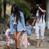 Kourtney, Kim Kardashian, leurs filles Penelope et North, et Khloé Kardashian sont allées à l'atelier d'art pour enfants Color Me Mine, à Los Angeles. Le 10 mars 2017.