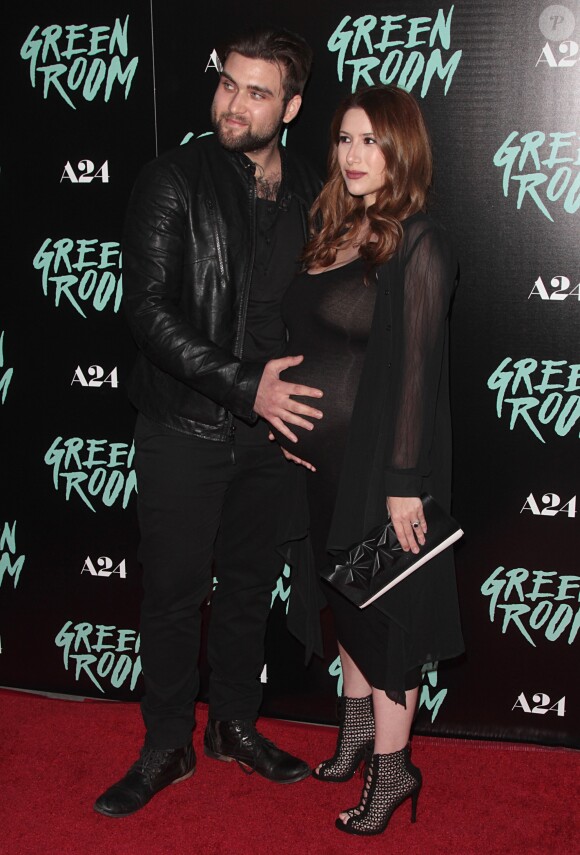 Weston Cage et sa femme Danielle, alors enceinte de leur deuxième fils, Sorin, à la première du film "Green Room" à Los Angeles le 13 avril 2016 © Adam Orchon/AdMedia via ZUMA Wire / Bestimage