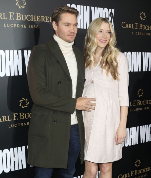Chad Michael Murray et sa femme Sarah Roemer enceinte à la première de ''John Wick Chapter Two'' au théâtre Arclight à Hollywood, le 30 janvier 2017.