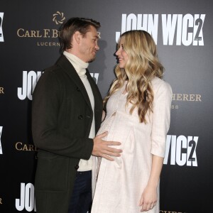 Chad Michael Murray et sa femme Sarah Roemer enceinte à la première de ''John Wick Chapter Two'' au théâtre Arclight à Hollywood, le 30 janvier 2017.