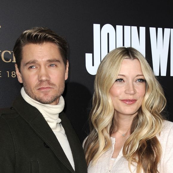 Chad Michael Murray et sa femme Sarah Roemer enceinte à la première de ''John Wick Chapter Two'' au théâtre Arclight à Hollywood, le 30 janvier 2017.
