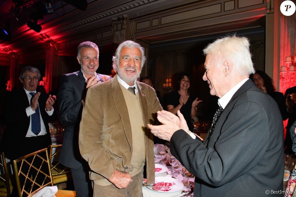 Jean Paul Belmondo Coluche Et Boujenah Michel Boujenah, Jean-Paul Belmondo et Guy Bedos - Dîner de gala de la