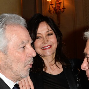 Pierre Arditi avec sa femme Evelyne Bouix et Guy Bedos - Dîner de gala de la première édition des prix "les Stéthos d'Or" en faveur de la Fondation pour la recherche en physiologie dont le docteur Frédéric Saldmann est le directeur scientifique à l'hôtel George V à Paris le 13 mars 2017. © Coadic Guirec/Bestimage