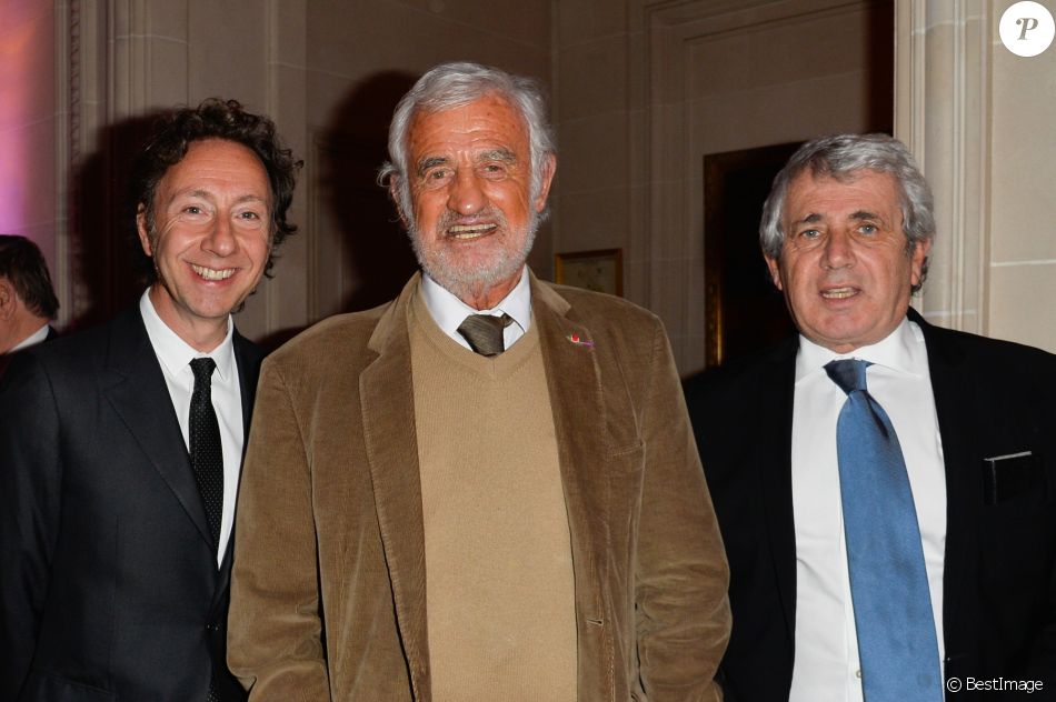 Jean Paul Belmondo Coluche Et Boujenah Stéphane Bern, Jean-Paul Belmondo et Michel Boujenah - Dîner de gala de