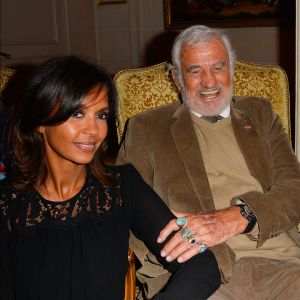 Karine Le Marchand et Jean-Paul Belmondo - Dîner de gala de la première édition des prix "les Stéthos d'Or" en faveur de la Fondation pour la recherche en physiologie dont le docteur Frédéric Saldmann est le directeur scientifique à l'hôtel George V à Paris le 13 mars 2017. © Coadic Guirec/Bestimage