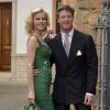 Eva Herzigova et son compagnon Gregorio Marsiaj - Mariage de Charlotte Wellesley et de son fiancé Alejandro Santo Domingo en l'église de La Encarnacion à Grenade, le 28 mai 2016.